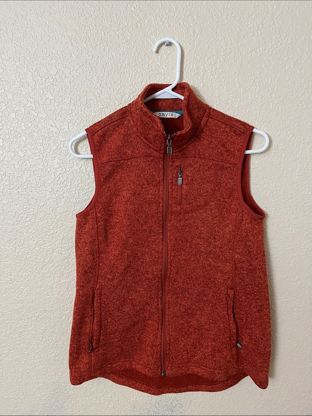 Orvis Burnt Orange Kids Full-Zip Fleece Vest